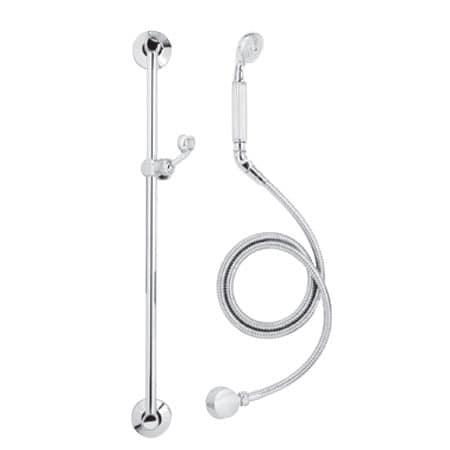 Newport Brass Slide Bar with Hand Shower Set, Polished Chrome, Wall 280D-26